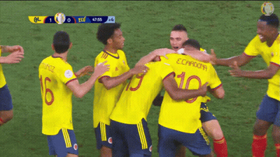 Soccer Players Hugging With Number 10 On Back GIF