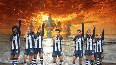 Soccer Players In Alianza Jerseys GIF