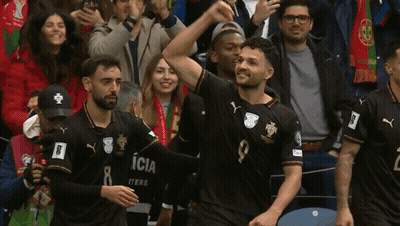 Soccer Players In Black Jerseys Number 8 GIF