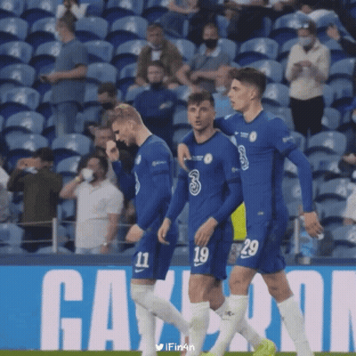 Soccer Players In Blue Jerseys 11 And 29 GIF