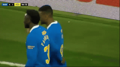 Soccer Players In Blue Jerseys 30 And 9 GIF