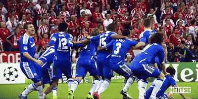 Soccer Players In Blue Uniforms Number 3 GIF