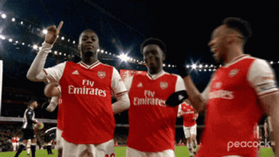 Soccer Players In Fly Emirates Jerseys On Field GIF