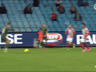 Soccer Players In Front Of Teff Sign GIF