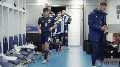 Soccer Players In Locker Room GIF