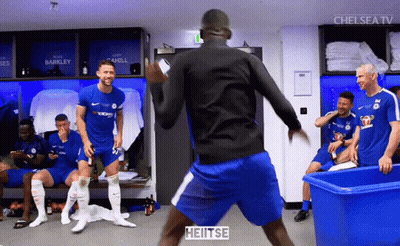 Soccer Players In Locker Room With Chelsea TV GIF