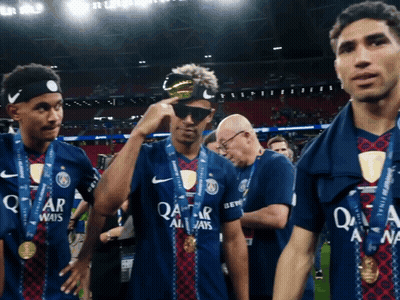 Soccer Players In Qatar Airways Uniforms GIF