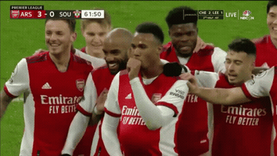 Soccer Players In Red Emirates Fly Better Jerseys GIF