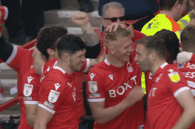 Soccer Players In Red Jerseys With Boxt GIF