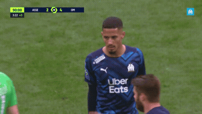 Soccer Players In Uber Eats Jerseys Shake Hands GIF