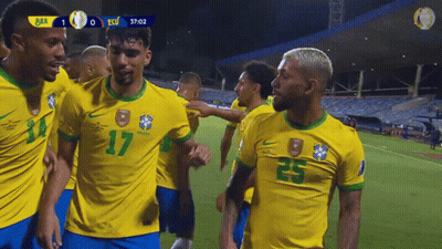 Soccer Players In Yellow Jerseys Number 25 GIF