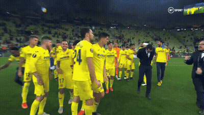 Soccer Players In Yellow Uniforms Number 4 GIF