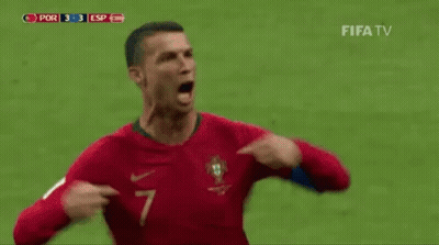 Soccer Players Including Ronaldo Running GIF