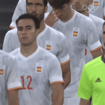 Soccer Players Lined Up Number 12 GIF