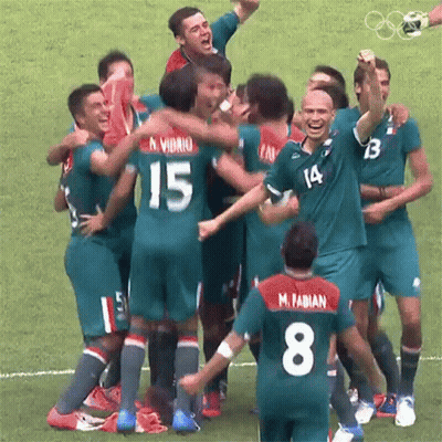 Soccer Players Number 15 And M. Fabian Celebrate GIF