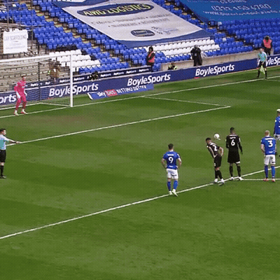 Soccer Players On A Field With A Boyle Sports Banner GIF