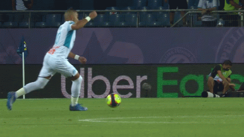 Soccer Players On A Field With A Sign That Says Eo On It GIF