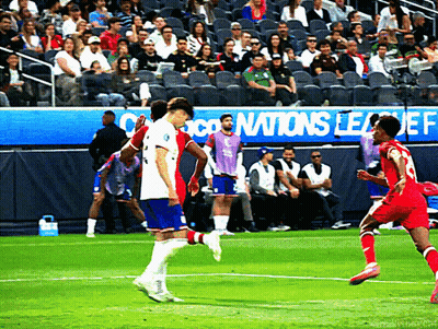 Soccer Players On A Field With A Sign That Says Nations League GIF