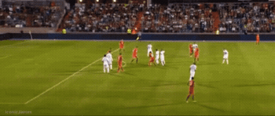 Soccer Players On A Field With Sbobet Advertisements GIF