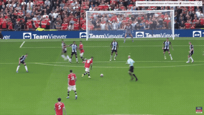 Soccer Players On A Field With Teamviewer Advertisements GIF