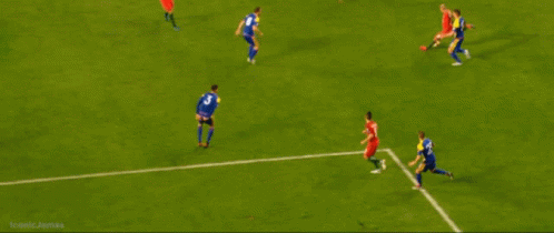 Soccer Players On A Field With The Words Iconic James On The Bottom Right GIF