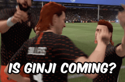 Soccer Players On Field Saying Is Ginji Coming GIF
