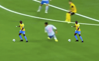 Soccer Players On Field With Ball GIF