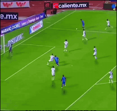 Soccer Players On Field With Bimbo Ad GIF