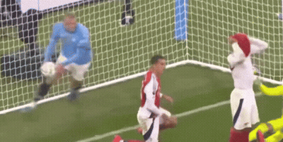 Soccer Players On Field With Blue Jersey GIF