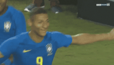 Soccer Players On Field With Chevrolet And Brahma Ads GIF