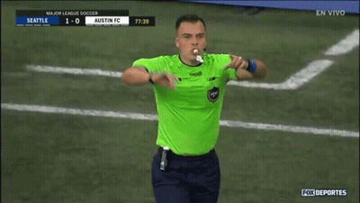 Soccer Players On Field With Computer Says No GIF