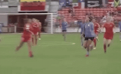 Soccer Players On Field With #Dashtpo Sign GIF