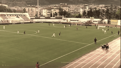 Soccer Players On Field With Don Sports Sign GIF