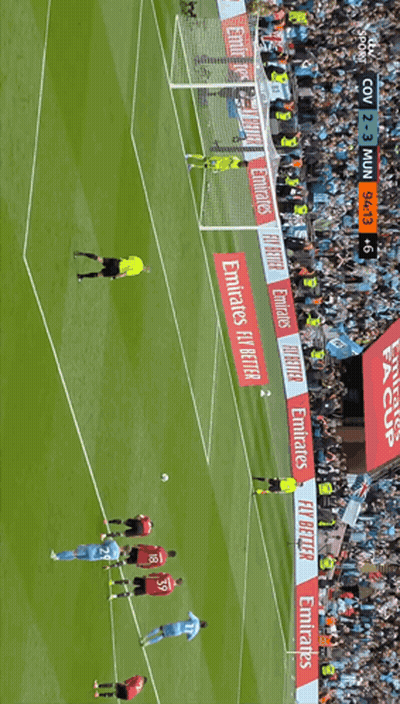 Soccer Players On Field With Emirates Banners GIF