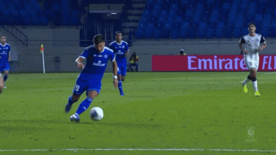 Soccer Players On Field With Emirates Sign GIF