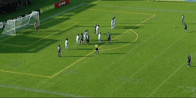 Soccer Players On Field With EP Sign GIF