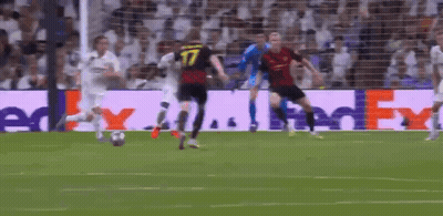 Soccer Players On Field With FedEx Ad GIF