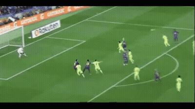 Soccer Players On Field With Gatorade Ads GIF