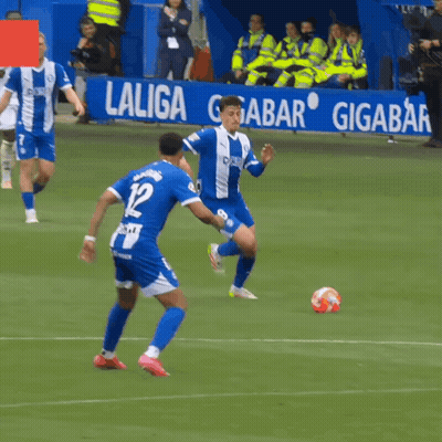 Soccer Players On Field With Gigabar Sign GIF