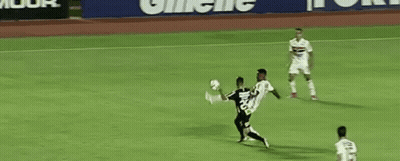 Soccer Players On Field With Gillette Sign GIF