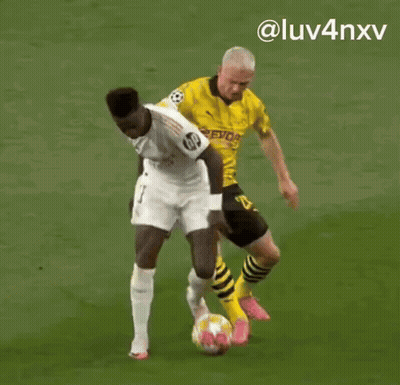 Soccer Players On Field With Hashtag @Luv4nxv GIF