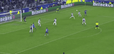 Soccer Players On Field With Heineken Ads GIF