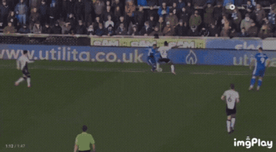 Soccer Players On Field With Imgplay Sign GIF