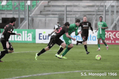 Soccer Players On Field With Italia Sign GIF