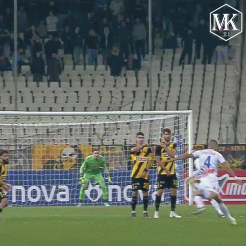Soccer Players On Field With Nova Sign GIF