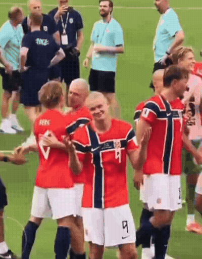 Soccer Players On Field With Number 9 GIF