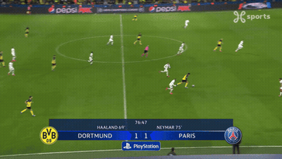 Soccer Players On Field With Pepsi Max Advertisement GIF