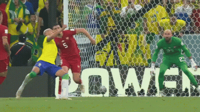 Soccer Players On Field With Power Sign GIF