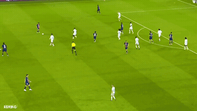 Soccer Players On Field With Qatar Airways Ads GIF