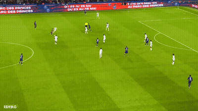 Soccer Players On Field With Qatar Airways Ads GIF